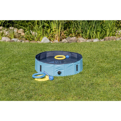 47" Outdoor Splash Pool for Dogs, Foldable Playpen, Bathtub, Blue, Large