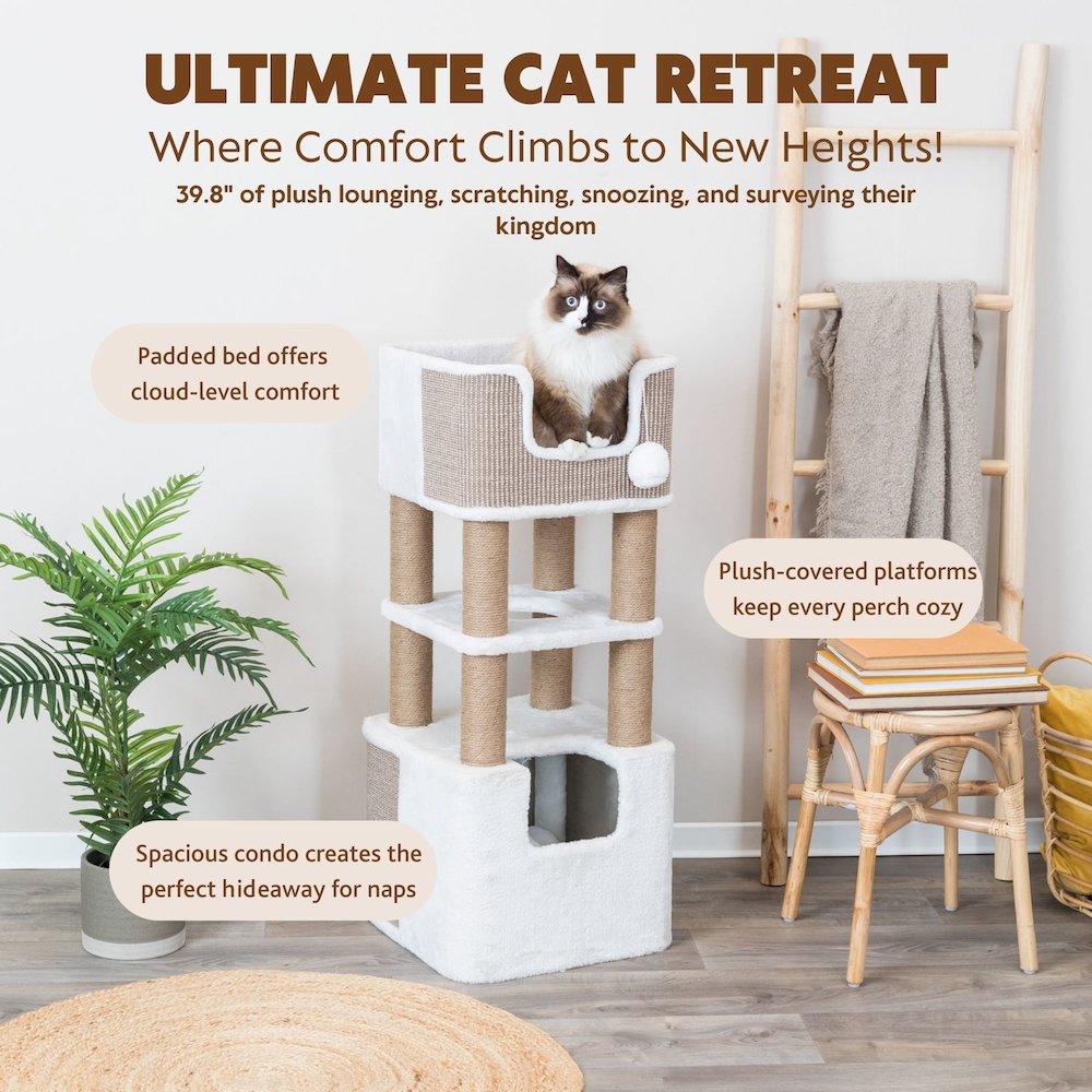 Lucano 39.8" Multi-Level Cat Tree with Sisal Scratching Posts