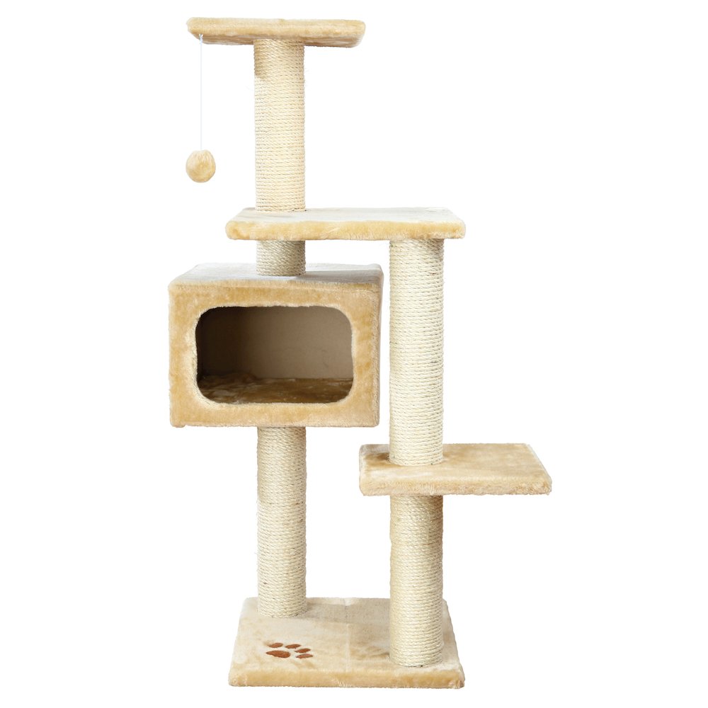 Palamos Plush & Sisal 4-Level 43" Cat Tree with Scratching Posts & Condo, Beige