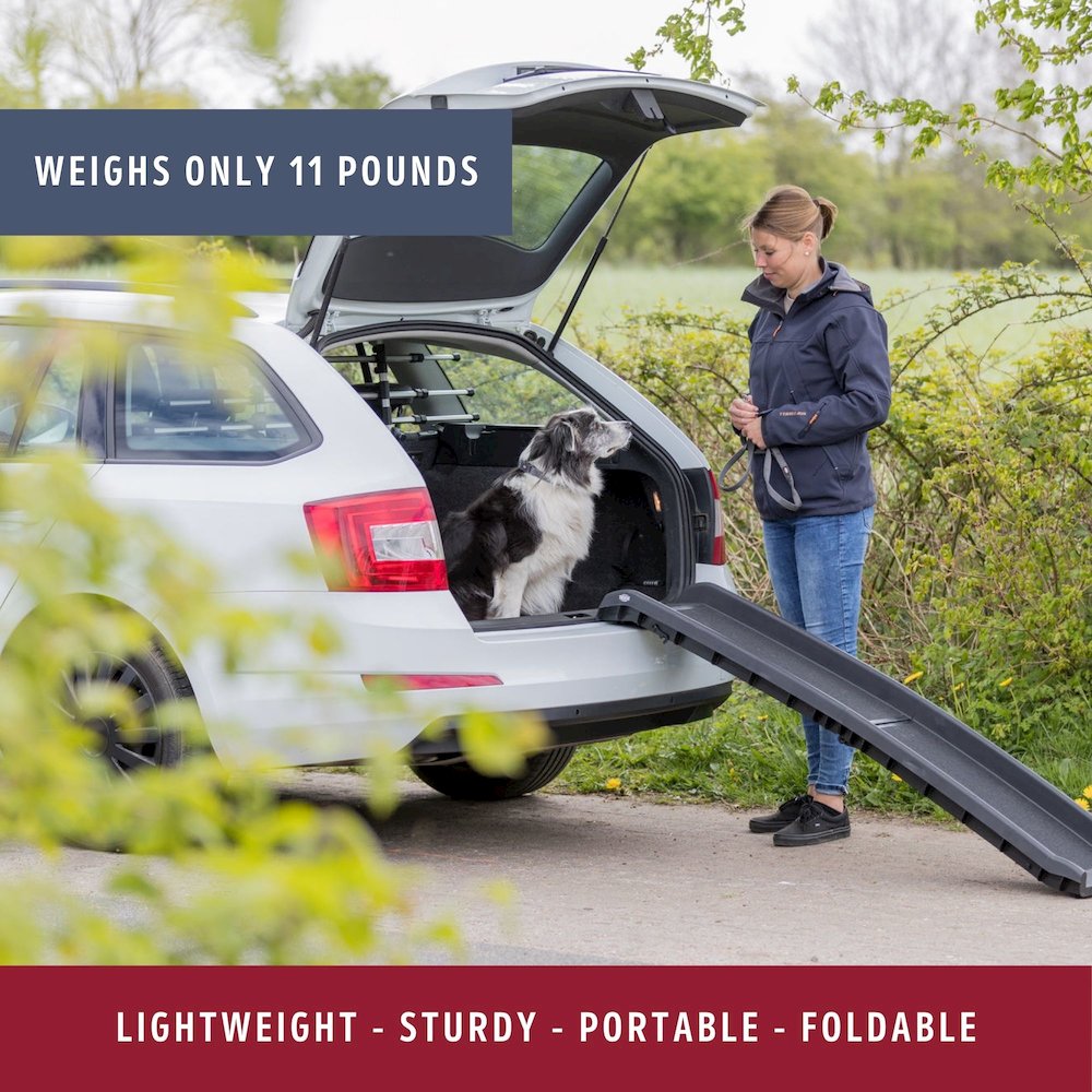 Foldable Non-Slip 62" Long Plastic Pet Ramp, Black, 200 lb Limit