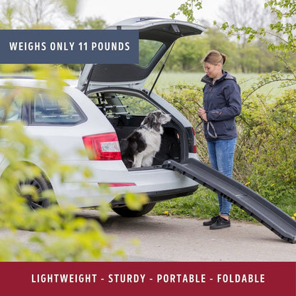 Foldable Non-Slip 62" Long Plastic Pet Ramp, Black, 200 lb Limit