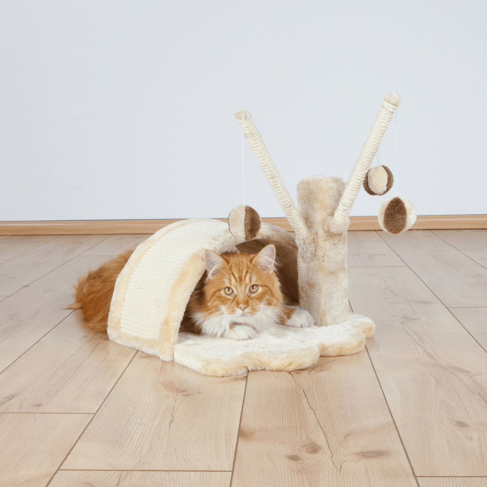 Tavira Plush & Sisal Kitten Scratching Pad and Toy Tree, Beige
