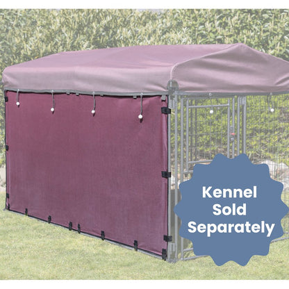 Dog Kennel Sunshade, All Weather Side Panel, Fits 8x4x4.5-FT Kennel, Burgundy