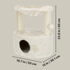 Baza Grande Plush & Sisal 24" Cat Tree, Cat Condo and Hammock, Cat Toy, Cream