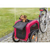 Foldable Bicycle Trailer for Small Dogs with Windows & Large Door, Black & Red