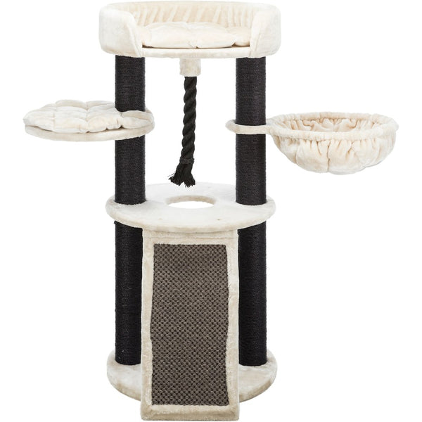 Bovina Plush & Sisal 3-Level 55.5" Cat Tree, Scratching Posts & Hammock, Black