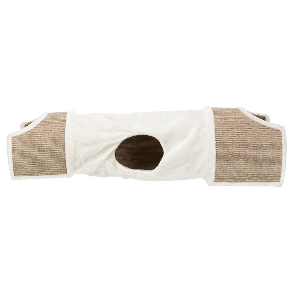 Sisal & Plush 1-Level 11.8" Cat Condos with Scratching Surface, Tunnel & Cat Toy