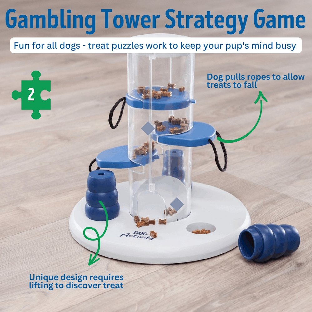 Dog Gambling Tower Strategy Game, Level 1, Beginner Dog Puzzle Toy