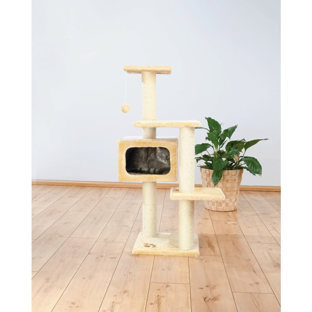 Palamos Plush & Sisal 4-Level 43" Cat Tree with Scratching Posts & Condo, Beige