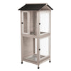Large 66.5" Indoor-Outdoor Wooden Birdcage with 3 Front Doors & 2 Perches, Gray