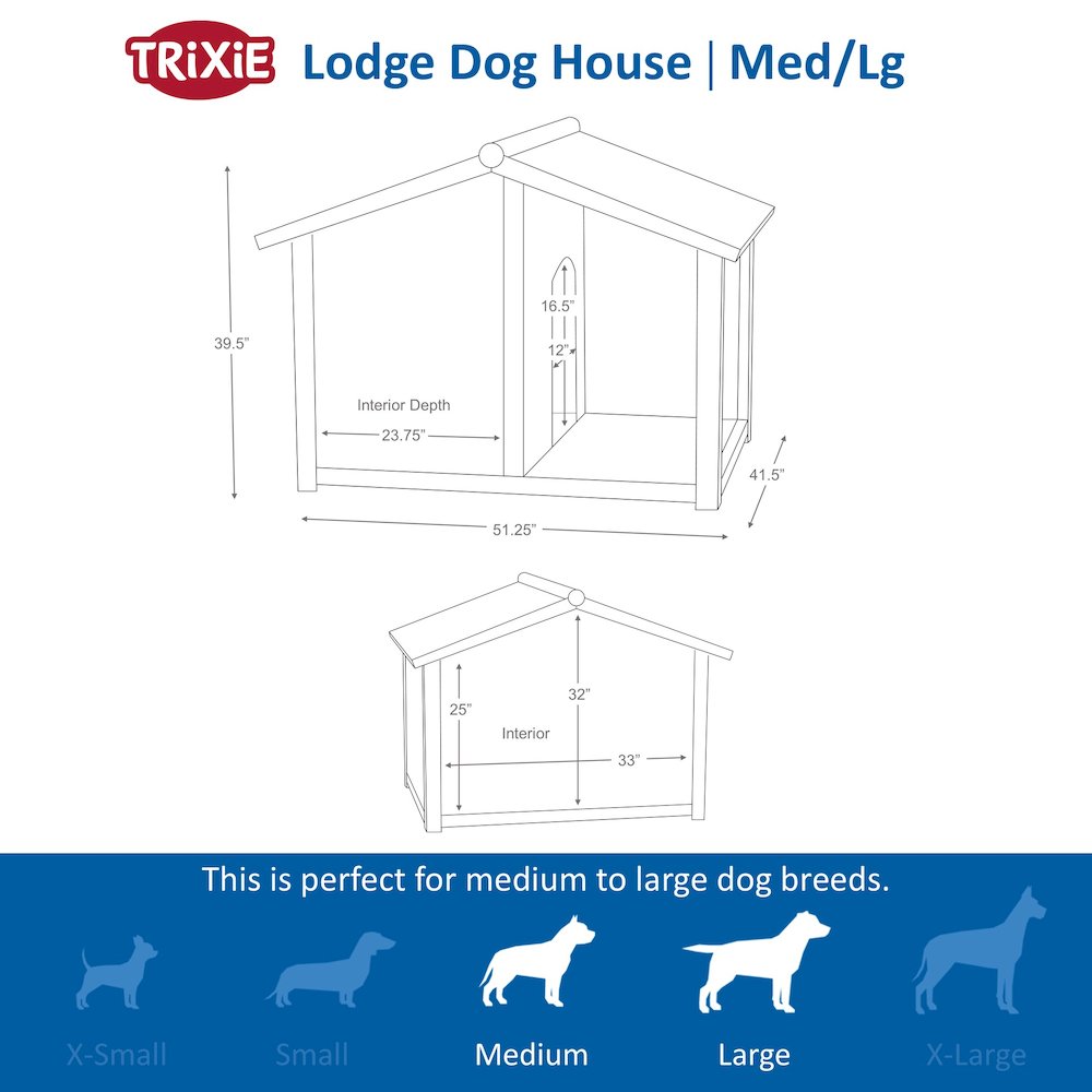 natura Lodge Elevated Weatherproof Wooden Medium Outdoor Dog House