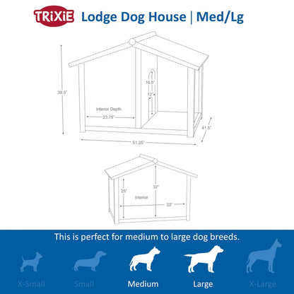 natura Lodge Elevated Weatherproof Wooden Medium Outdoor Dog House