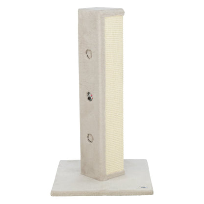 Soria Plush & Sisal 31.5" Square Scratching Posts, Cat Toys for Hunting, Greige