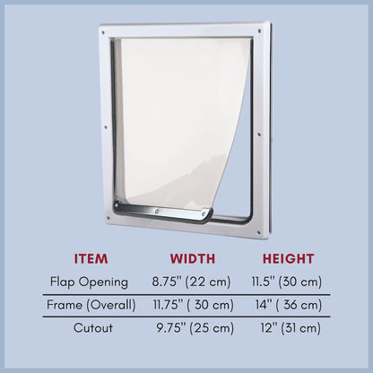2-Way Pet Door for Doors with Lockable Panel, Small