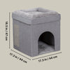 Crazy Cube Stackable 1-Story Indoor Cat Condo, Cat House with Scratching Pad