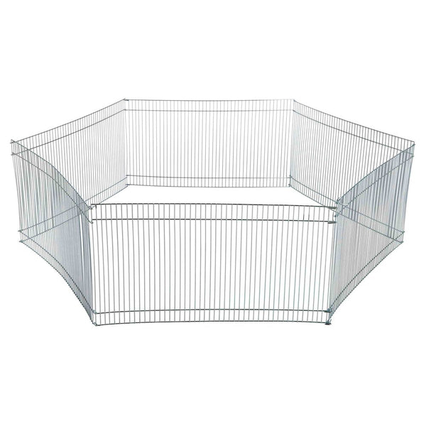 Small Portable 1-Level Wired Indoor Playpen for Small Animals, Silver