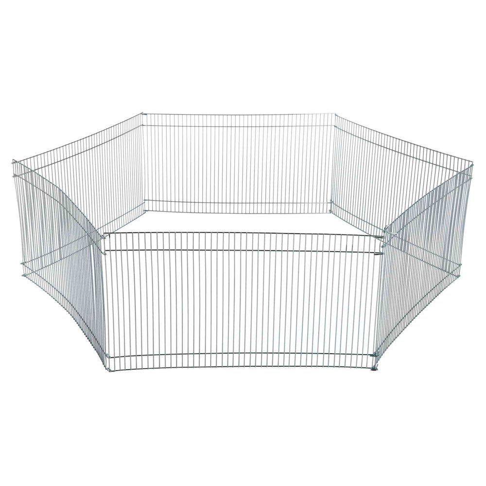 Small Portable 1-Level Wired Indoor Playpen for Small Animals, Silver