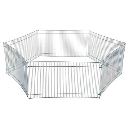 Small Portable 1-Level Wired Indoor Playpen for Small Animals, Silver