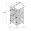 Large 70" Indoor-Outdoor Wooden Birdcage with 3 Front Doors & 2 Perches, Brown