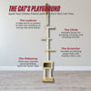 Santander Plush & Sisal Adjustable 96"-108" Cat Tower with Scratching Posts