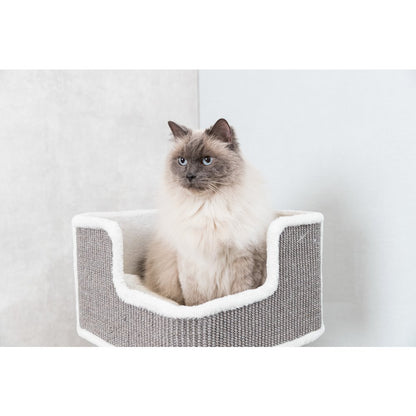 Ava XXL Jute & Plush 2-Level 34" Cat Tree with Scratching Post & Condo, Gray