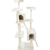 Celeste Plush 4-Level 69" Cat Tree  Sisal Scratching Posts Condo & Cat Toy Cream
