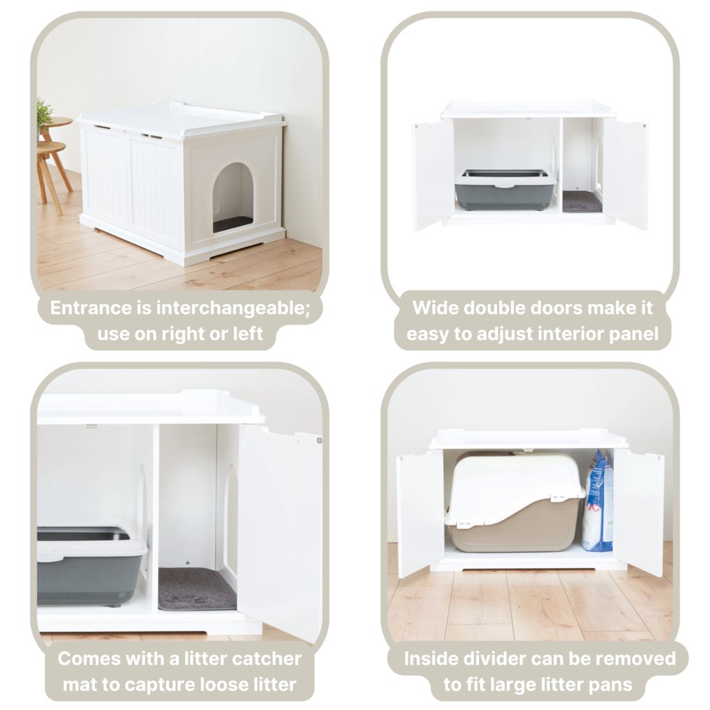 XL Cat Litter Box Enclosure Hidden Litter Indoor Cat Furniture Pet Home