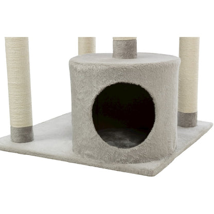 Seli Plush 4-Level 59" Cat Tree with Sisal Scratching Posts, Condo & Cat Toy