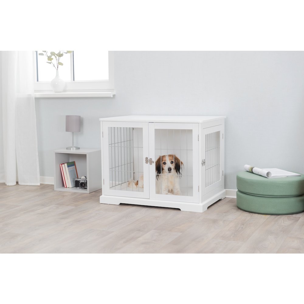 29.5" Dog Crate, Wooden Indoor Kennel Furniture for Small Dogs Up to 25 lb