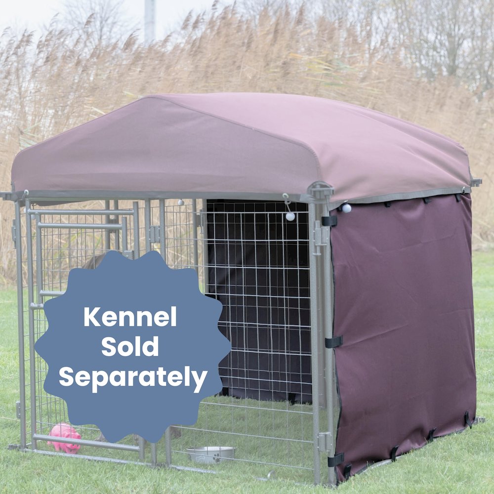 Dog Kennel Sunshade, All Weather Side Panel, Fits 4x4x4.5-FT Kennel, Burgundy