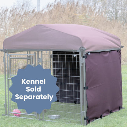 Dog Kennel Sunshade, All Weather Side Panel, Fits 4x4x4.5-FT Kennel, Burgundy