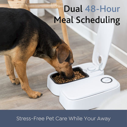 TX2 Automatic Food Dispenser, Two Timers and Bowls, 48 Hr Timer