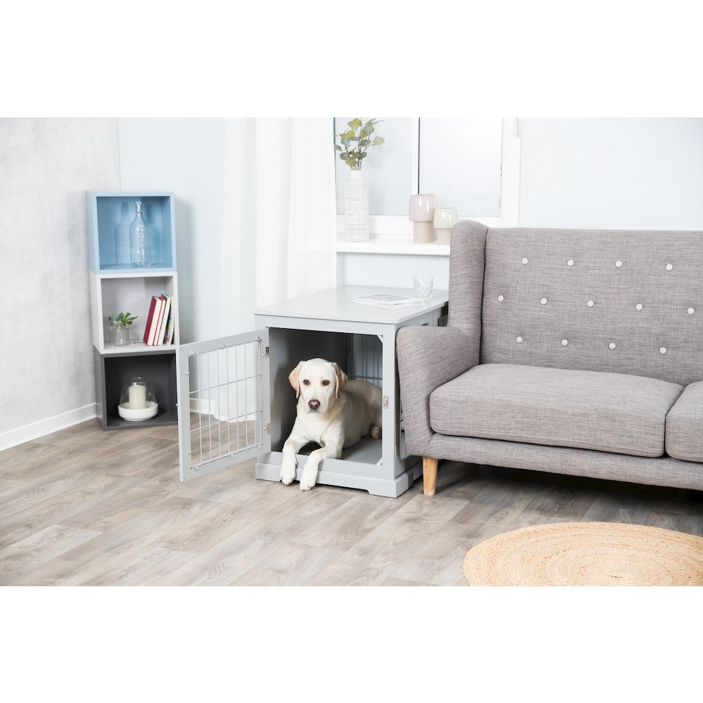 32.7" Dog Crate, Wooden Indoor Kennel Furniture for Medium Dogs Up to 50 lb