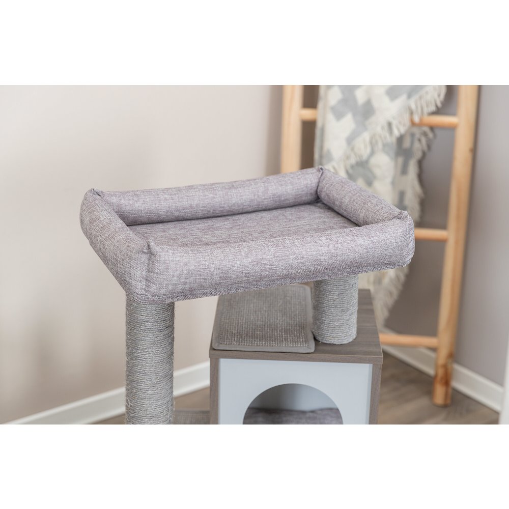 Mali Sisal & Wood 34" Cat Tree with Scratching Posts & Pads, Condos, Ramp