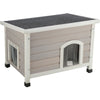 Classic Elevated Weatherproof Cat House, 2 Cover Openings, Indoor-Outdoor