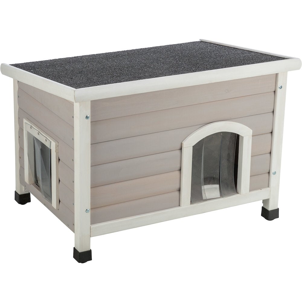 Classic Elevated Weatherproof Cat House, 2 Cover Openings, Indoor-Outdoor