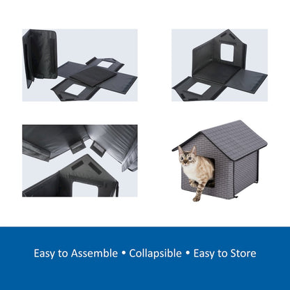 Insulated Outdoor Pet House, Foldable, Waterproof Material