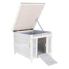 Cat's Condo Wooden Cat House, Weatherproof Small Outdoor Cat House