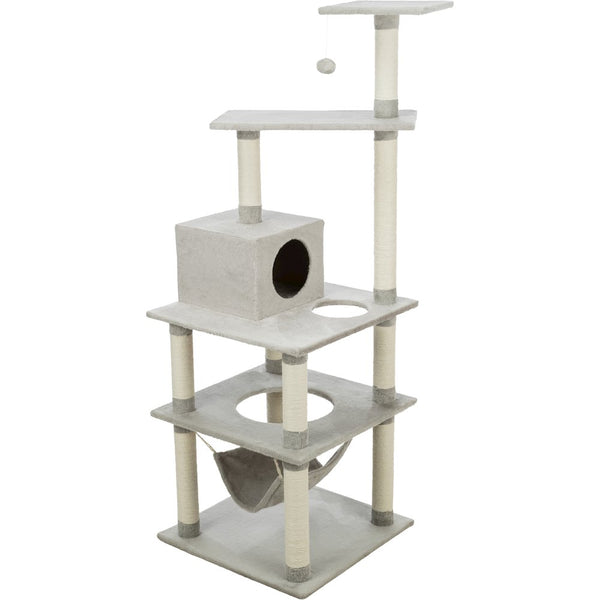 Abby Plush 4-Level 63.5" Cat Tree with Sisal Scratching Posts Condo & Cat Toy