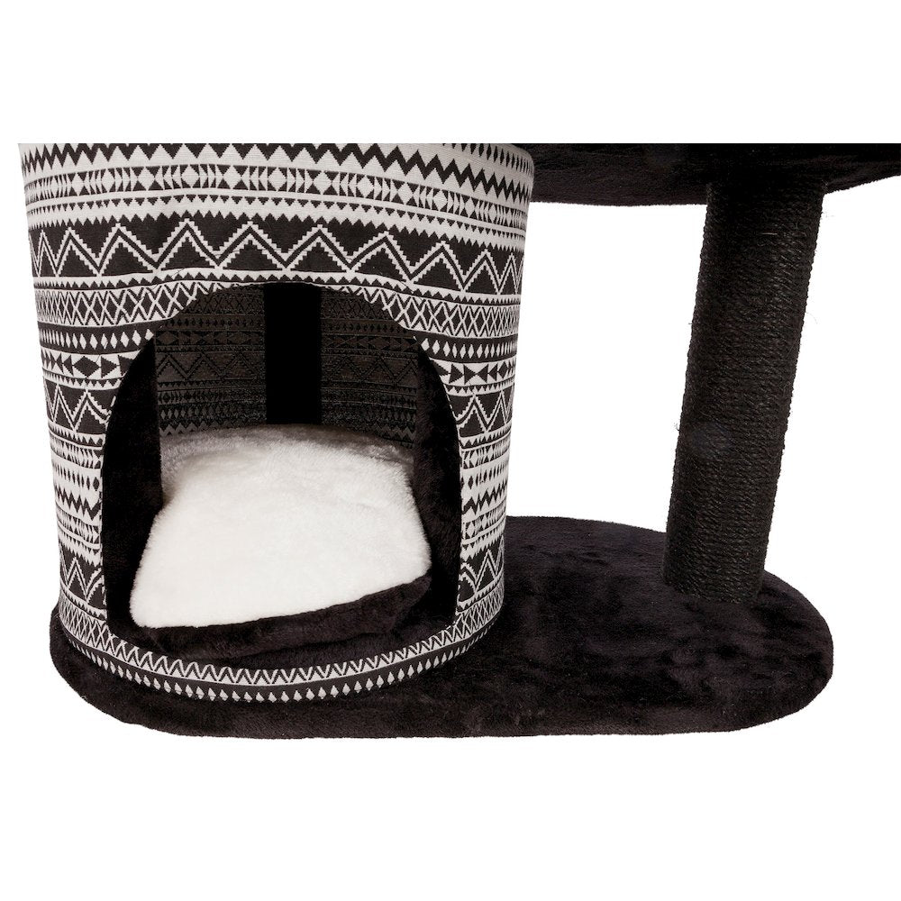 Giada Plush & Sisal 4-Level 44" Cat Tree with Scratching Posts, Condo & Hammock