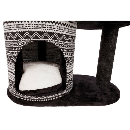 Giada Plush & Sisal 4-Level 44" Cat Tree with Scratching Posts, Condo & Hammock