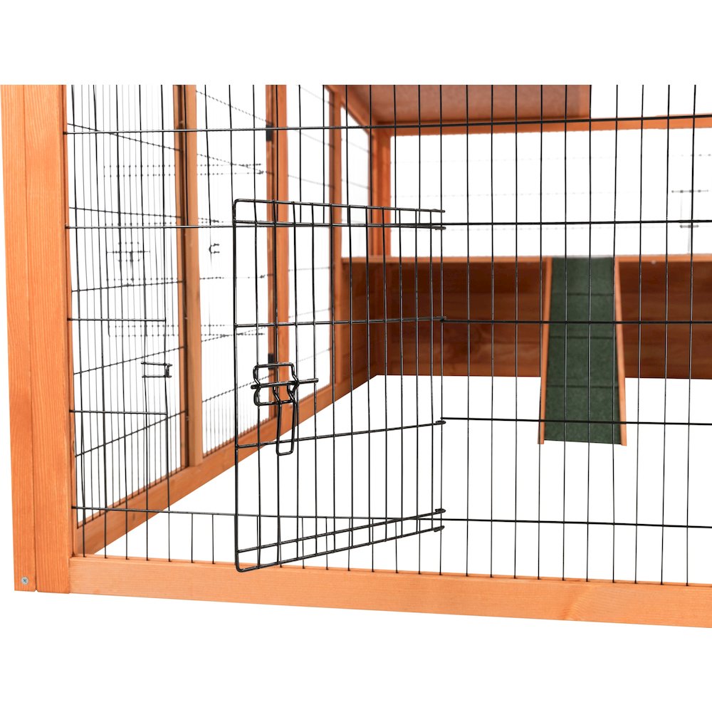 Weatherproof Outdoor X-Large Wooden Small Animal Cage and Run with Hinged Roof