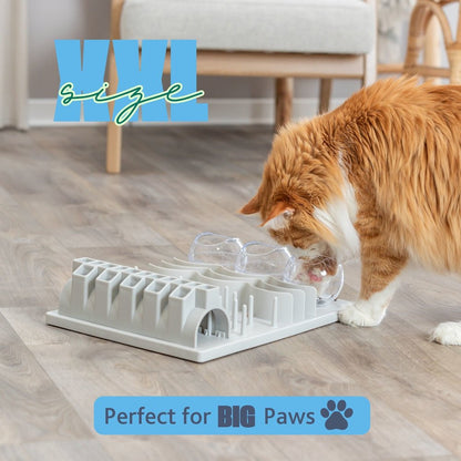 Fun Board XXL Strategy Game for Cats, Treat Puzzle Toy, Interactive Play, White