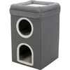 Saul 25" Cat Tower, 2-Story Cat Condo, Sisal Cat Scratcher, Cat Cube, Gray