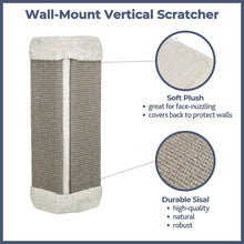 Wall Mount Sisal Scratching Board for Corners, Vertical Cat Scratcher, Gray