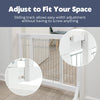 Adjustable Wooden Freestanding Pet Gate, 24" Tall Step Over, Expands to 42.5"