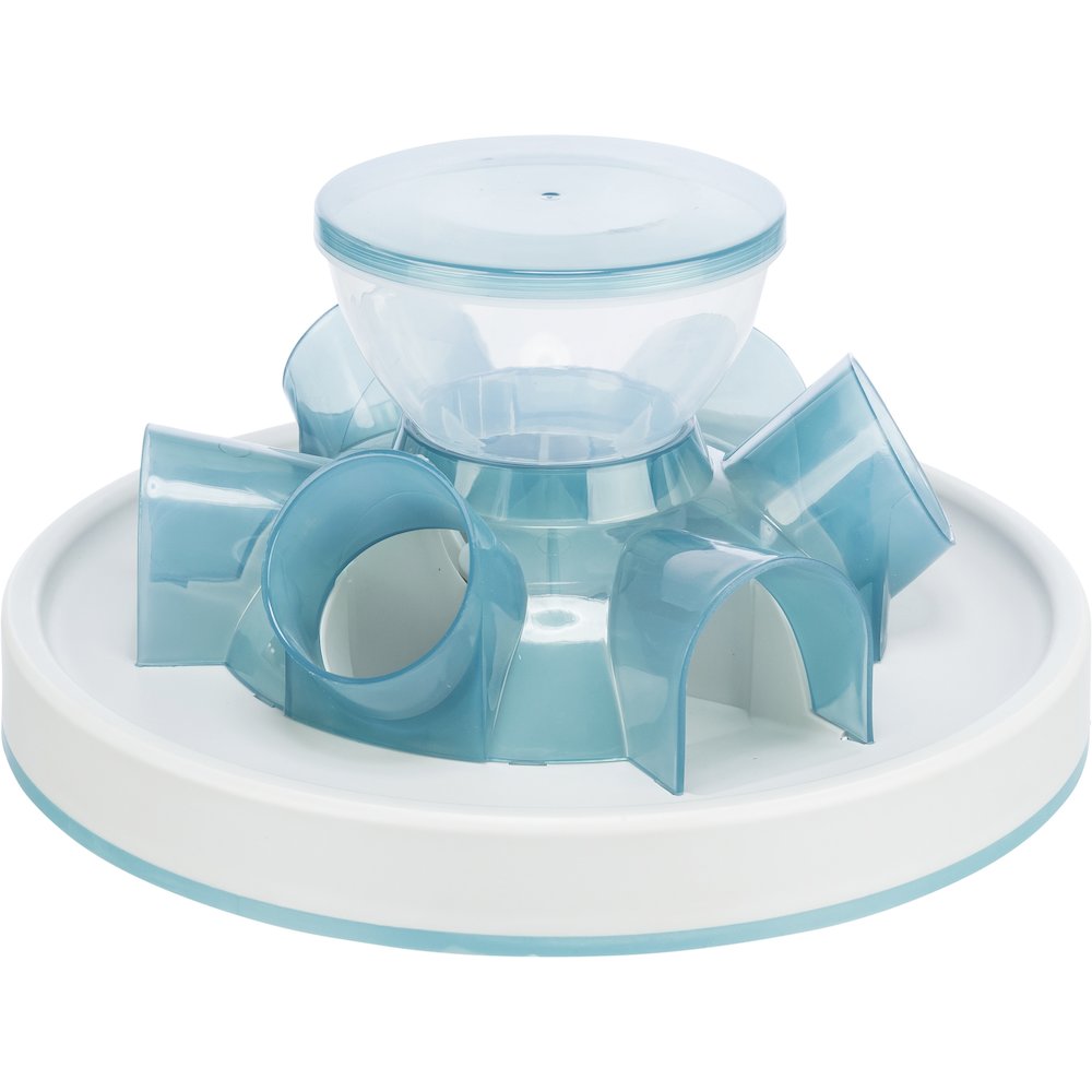 Tunnel Slow Feeder for Cats, Interactive Cat Toy, Pet Food Dispenser, Blue