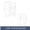 2-Story Cat Litter Box Enclosure Hidden Litter Indoor Cat Furniture Accent Table