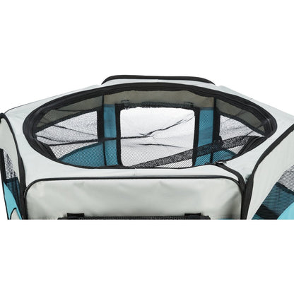 51 in. x 21.7 in. Large Soft-Sided Nylon Mobile Playpen, Turquoise
