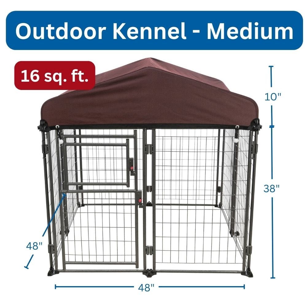 Deluxe Outdoor Dog Kennel, Medium